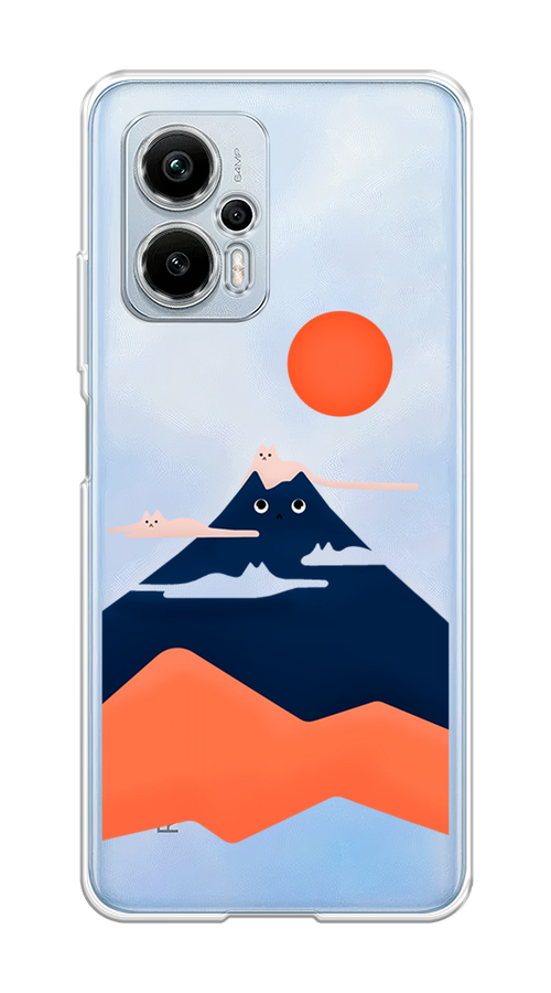

Чехол на Xiaomi Redmi Note 12T Pro "Кот-гора", Черный;оранжевый, 319150-4