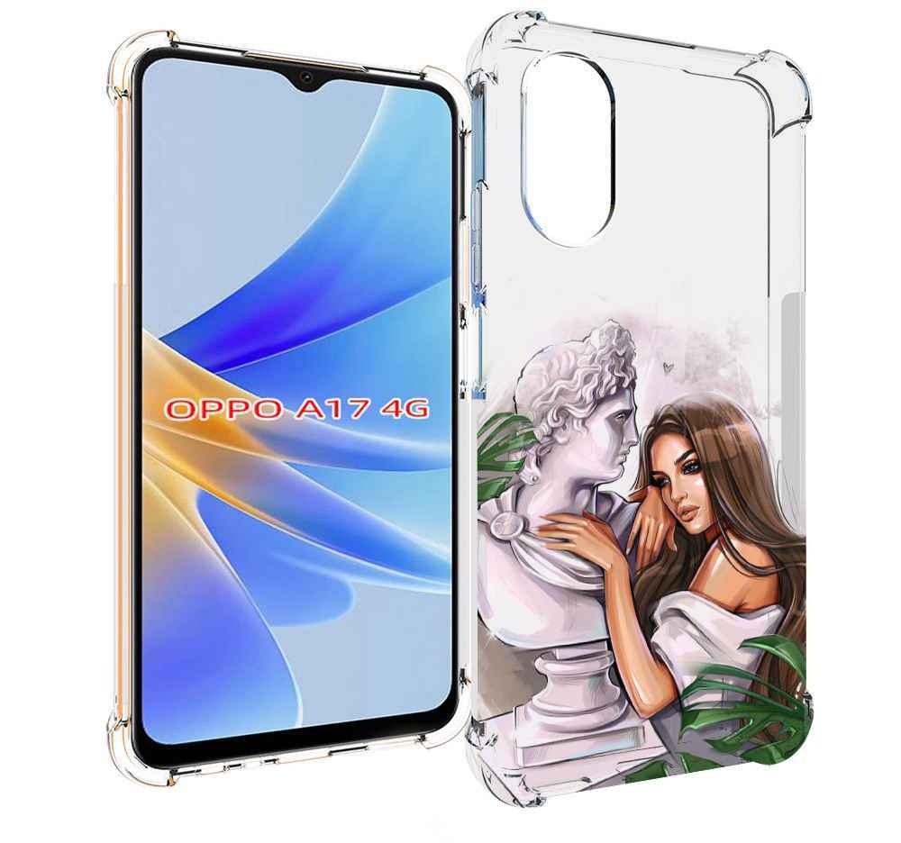 

Чехол MyPads девушка-модель-со-статуей женский для OPPO A17, Прозрачный, Tocco