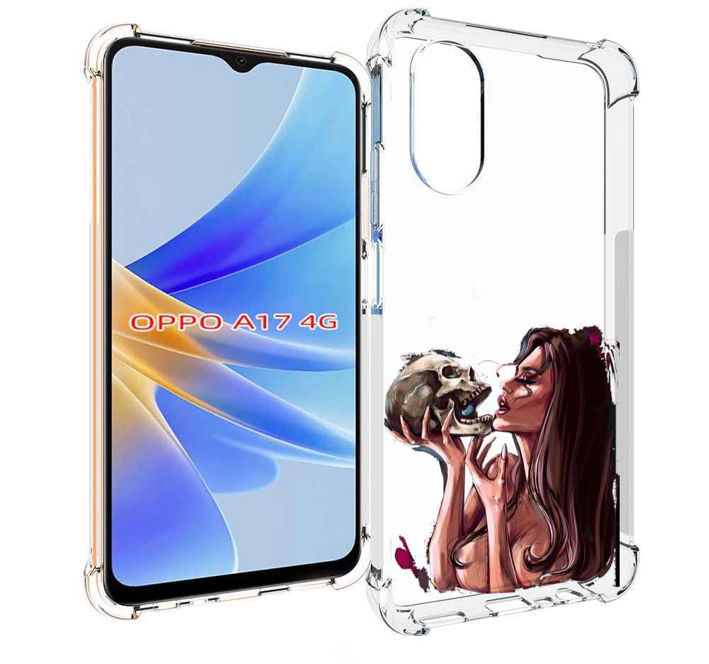 

Чехол MyPads девушка-модель-с-черепом для OPPO A17, Прозрачный, Tocco