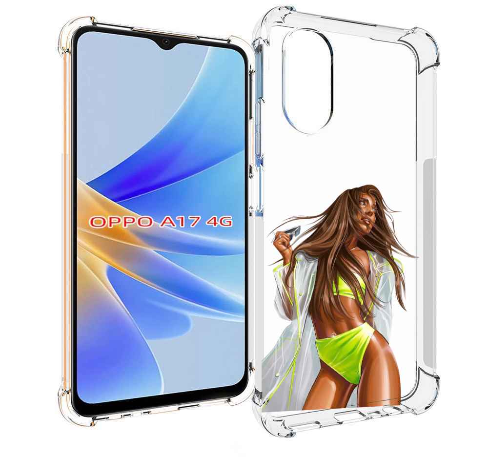 

Чехол MyPads девушка-модель-мулатка для OPPO A17, Прозрачный, Tocco
