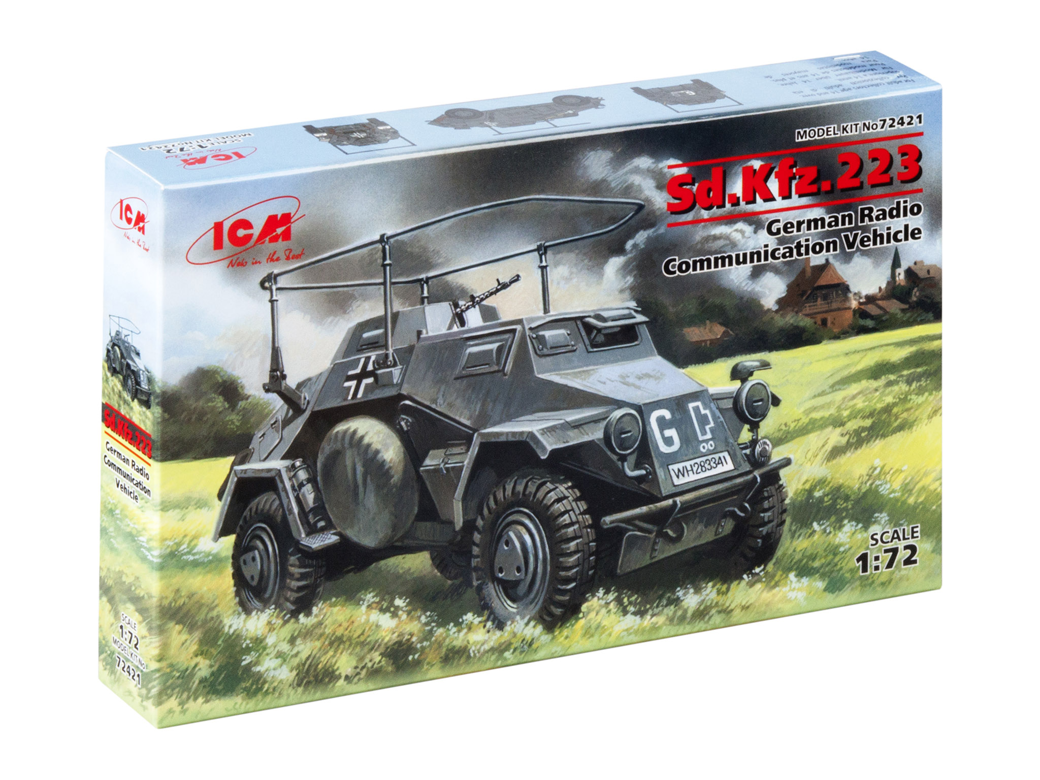 фото Сборная модель icm 1/72 германский автомобиль радиосвязи sd.kfz.223 72421