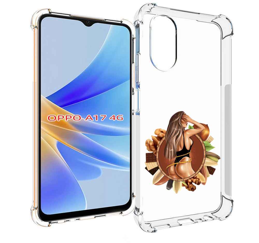 Чехол MyPads девушка-в-черном-купальнике женский для OPPO A17