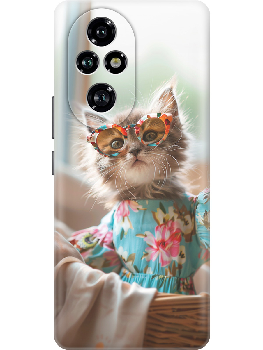 

Силиконовый чехол на Honor 200 pro с принтом "Кошечка в голубом платье", Прозрачный;белый;голубой;серый, 783979611