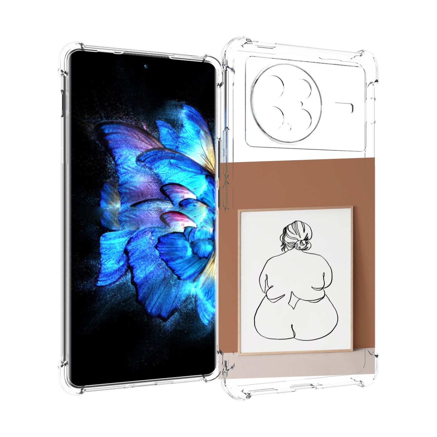 

Чехол MyPads Body Positive Female Figure Line Art женский для Vivo X Note 5G, Прозрачный, Tocco