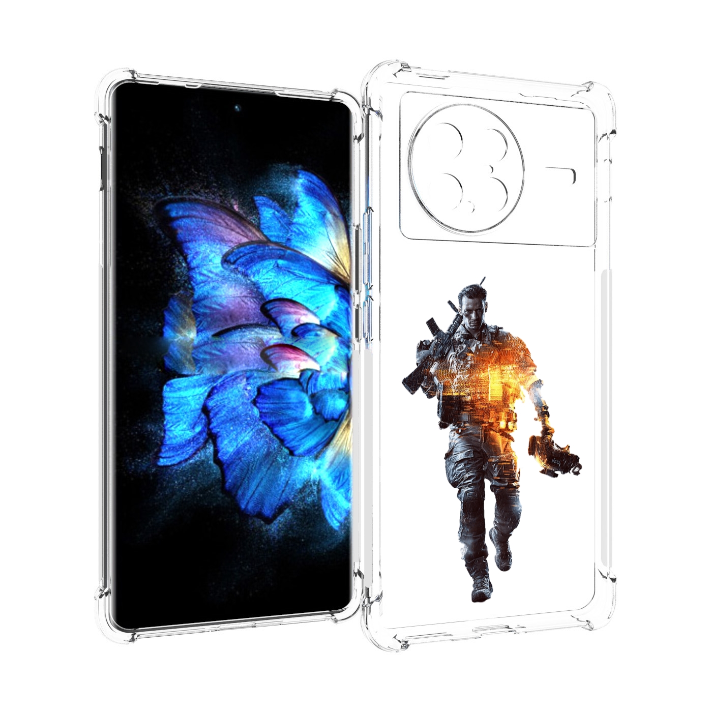 

Чехол MyPads Battlefield-4 мужской для Vivo X Note 5G, Прозрачный, Tocco