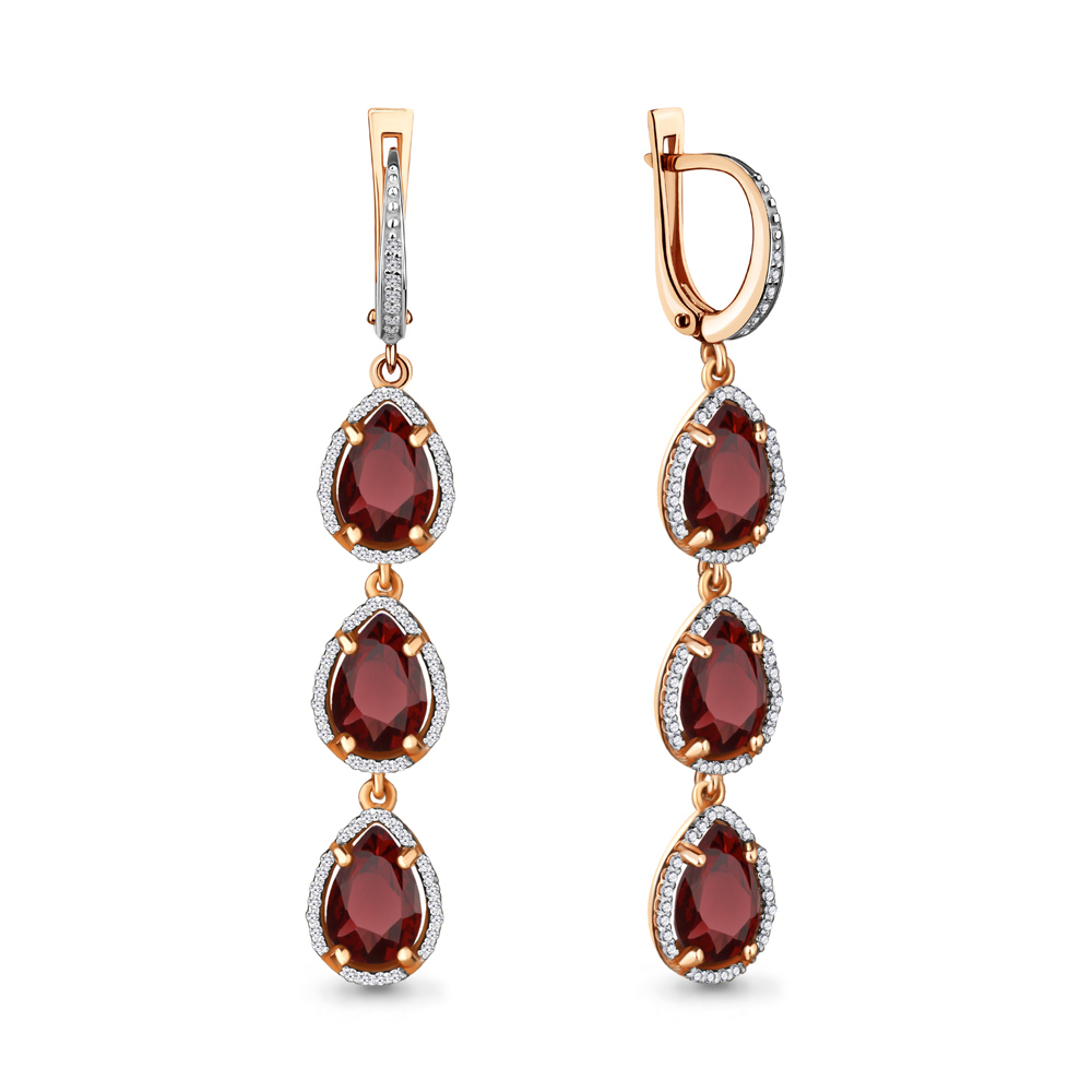 

Серьги из серебра с гранатом Aquamarine 4428903А_925_з, 4428903А_925_з