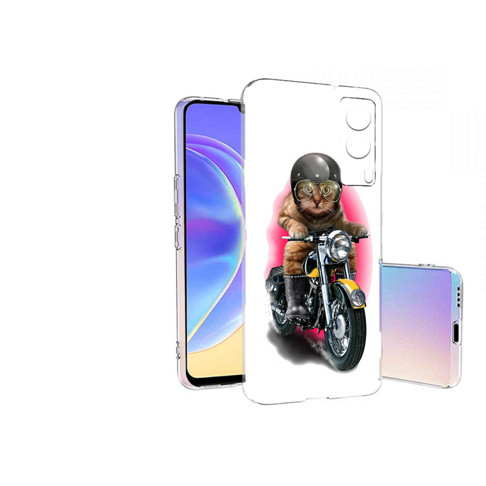 

Чехол MyPads Tocco для Vivo V21E мото-кот (PT161736.380.485), Прозрачный, Tocco