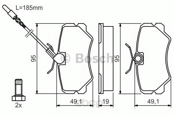 

Колодки дисковые п. peugeot 405 1.4-1.9d 87-95 0 986 492 090 =262 02=fdb540=571359b