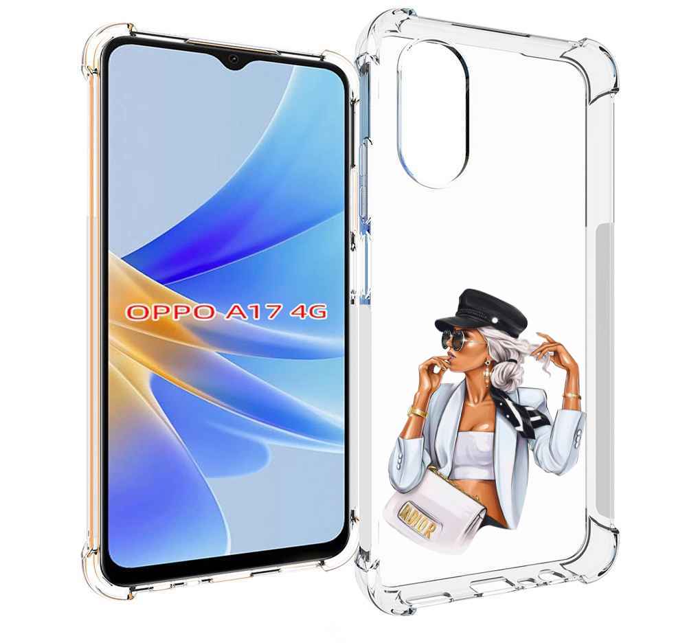 

Чехол MyPads девушка-в-белом-с-модной-сумочкой женский для OPPO A17, Прозрачный, Tocco