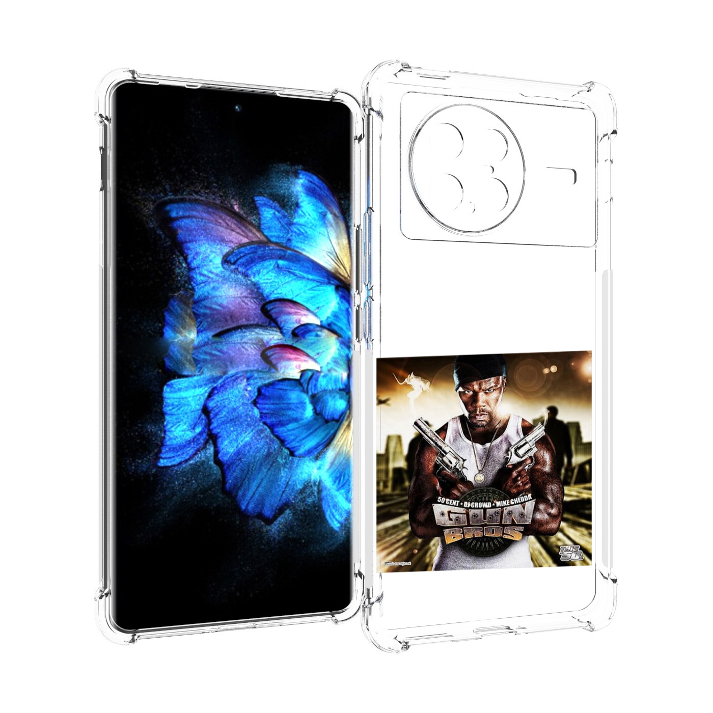 

Чехол MyPads 50 Cent - Gun Bros для Vivo X Note 5G, Прозрачный, Tocco