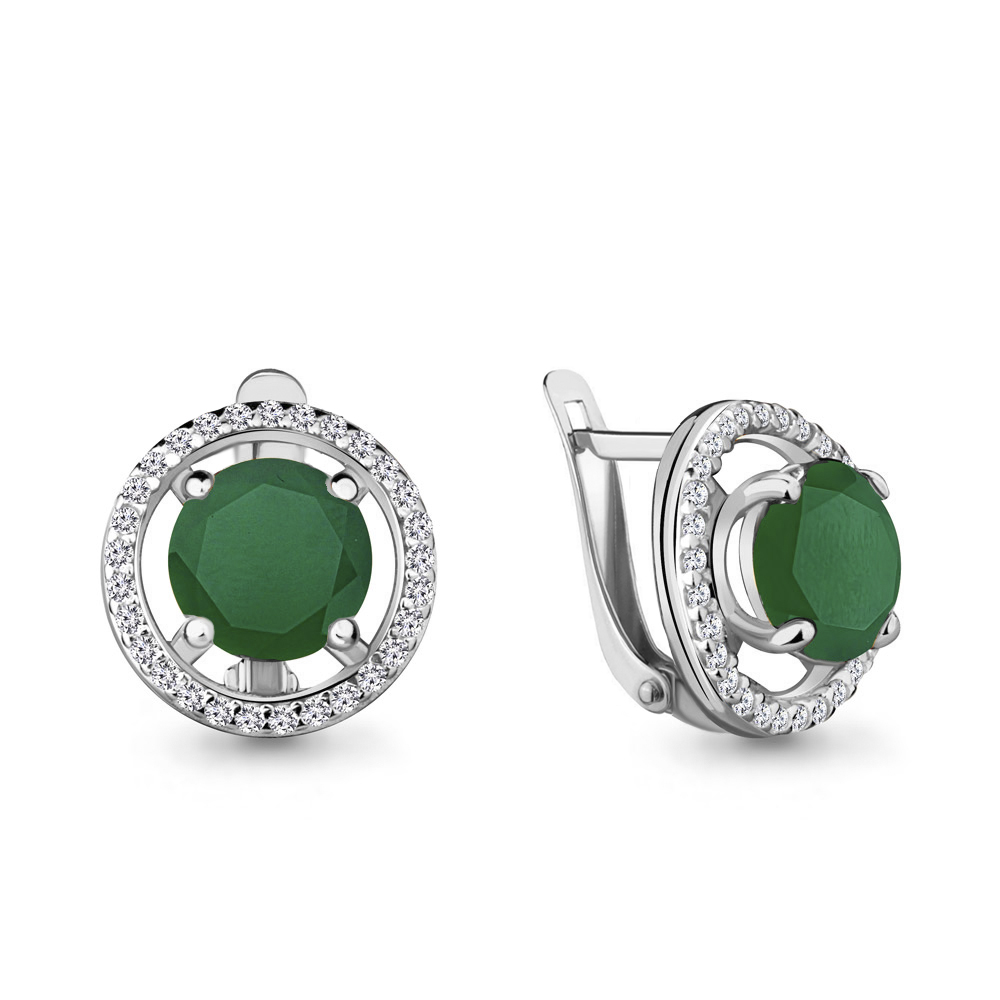 

Серьги из серебра с агатом Aquamarine 4424509А_925_р, 4424509А_925_р