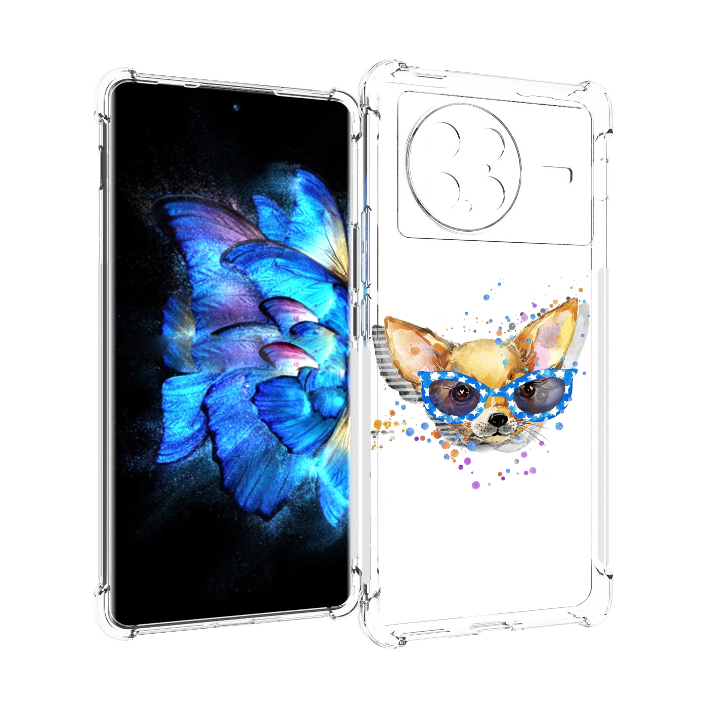 

Чехол MyPads чихуа-хуа в очках для Vivo X Note 5G, Прозрачный, Tocco