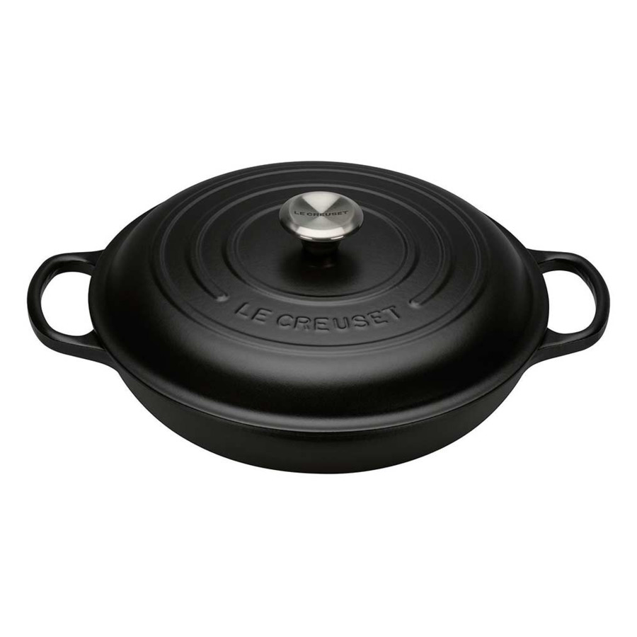 фото Кастрюля низкая 30см 3,2 л le creuset (черный матовый)