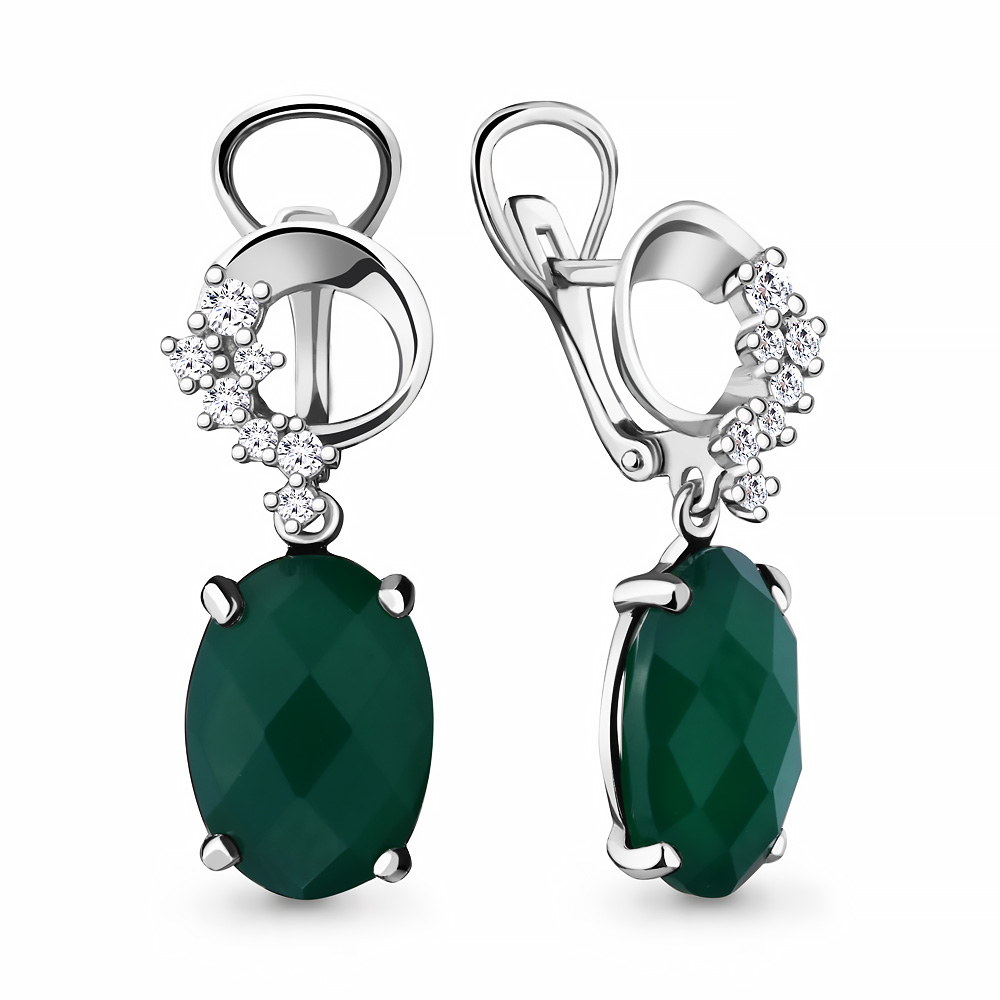 

Серьги из серебра с агатом Aquamarine 4422309А_925_р, 4422309А_925_р