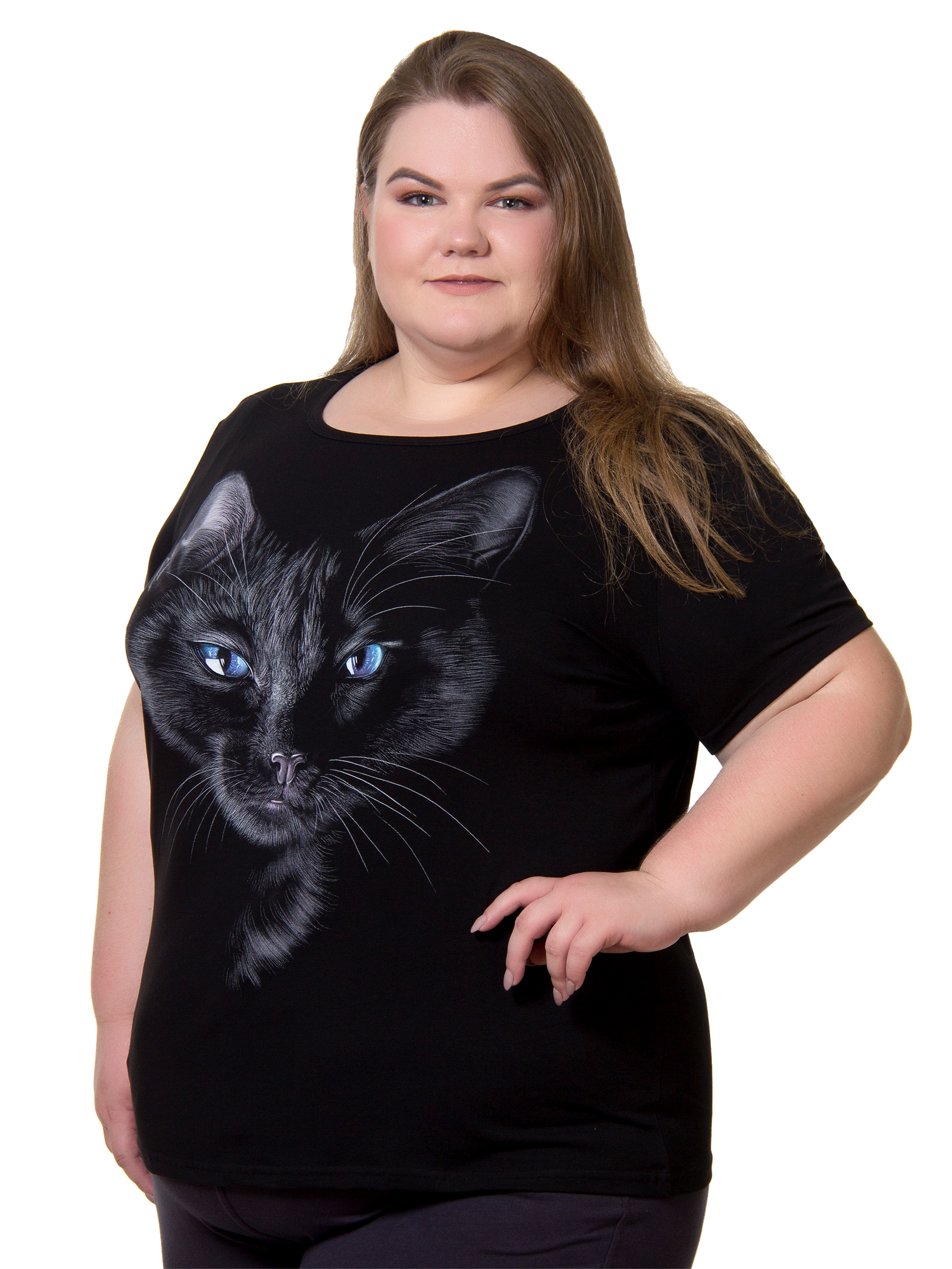 

Футболка женская MF 1-206 черная 5XL, Черный, 1-206