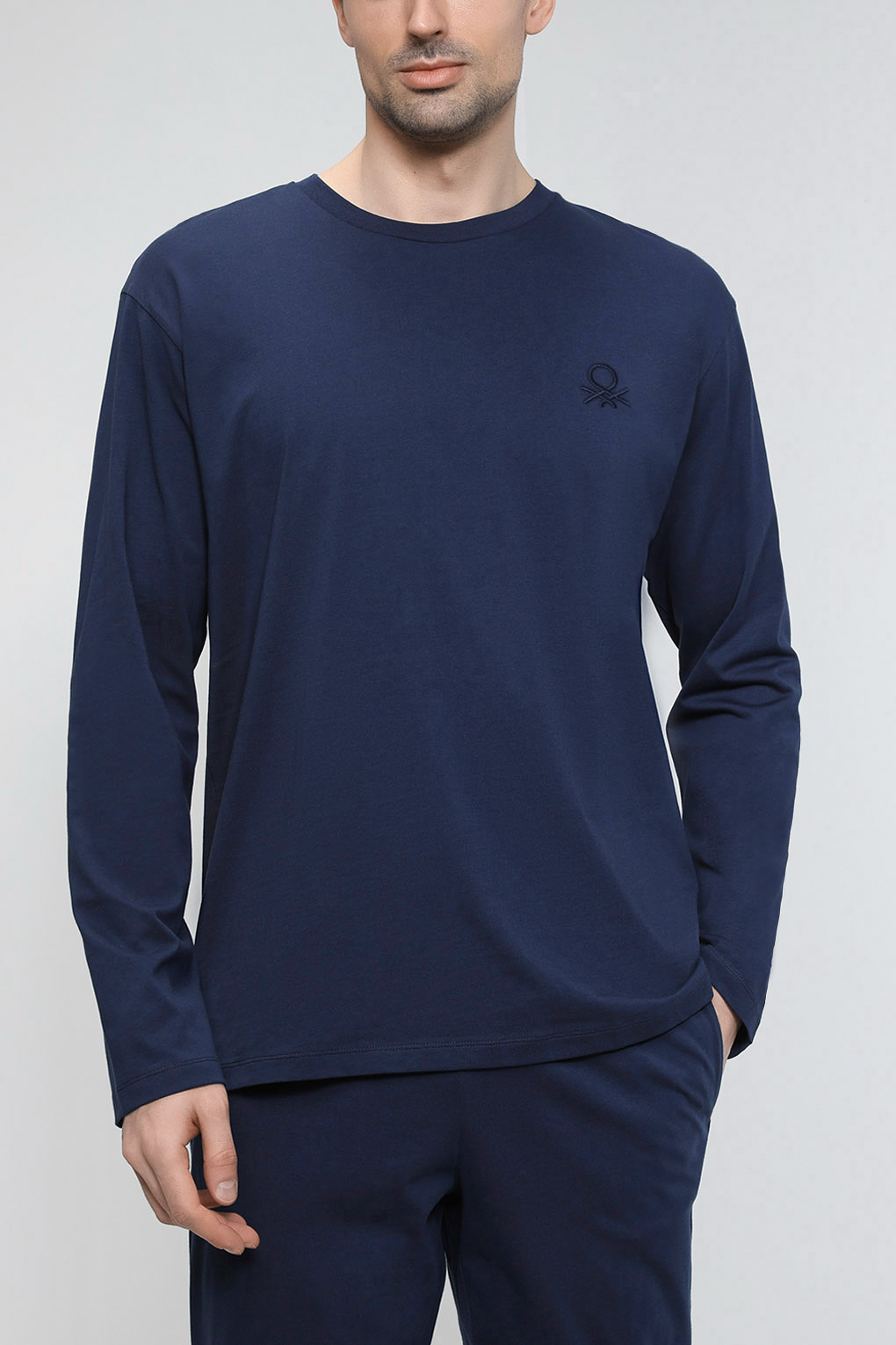 

Лонгслив мужской Benetton Undercolors 30964M866 синий L, 30964M866