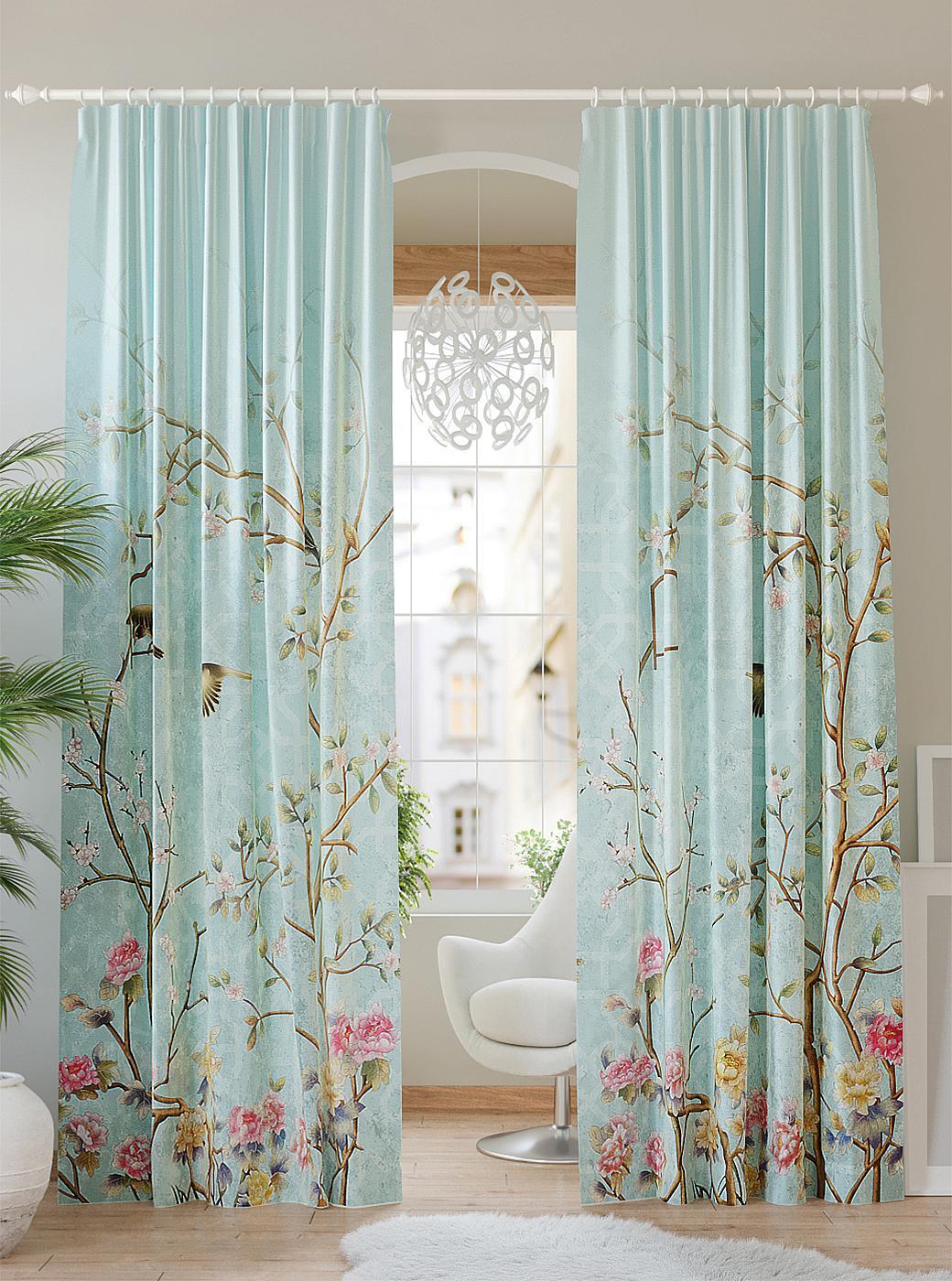 

Комплекты штор AT HOME Фатима высота 260 см, ширина 150 см, Бирюзовый, 940771
