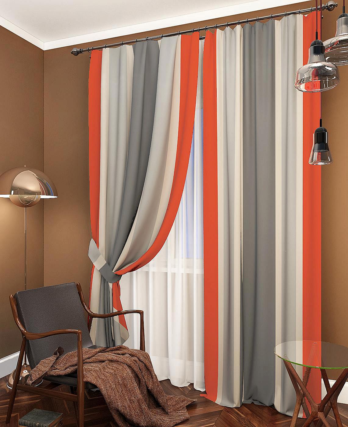 

Комплекты штор AT HOME Калабрия высота 260 см, ширина 150 см, Бежевый, 940330