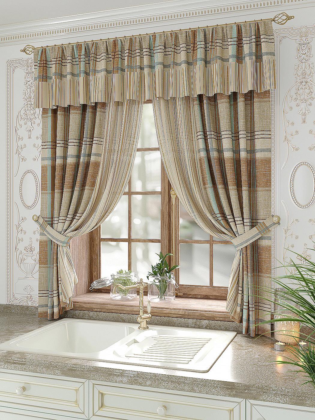 

Комплекты штор AT HOME Дилейрон высота 180 см, ширина 150 см, Бежевый, 934073