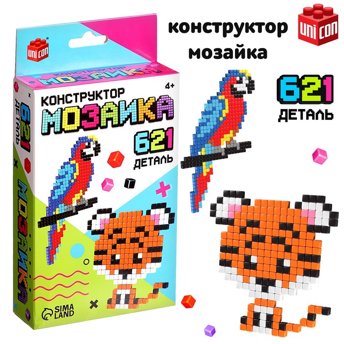 

UNICON Конструктор мозаика «Pixi. Зверята», 621 деталь