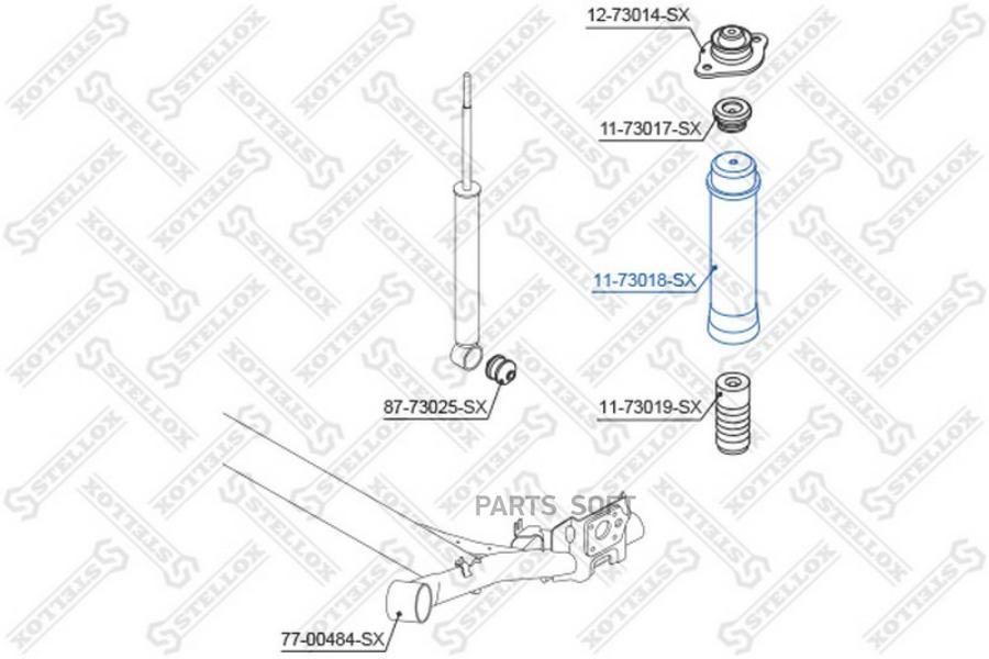 

STELLOX 11-73018-SX_пыльник амортизатора заднего!\ Daewoo Kalos 02> 1шт