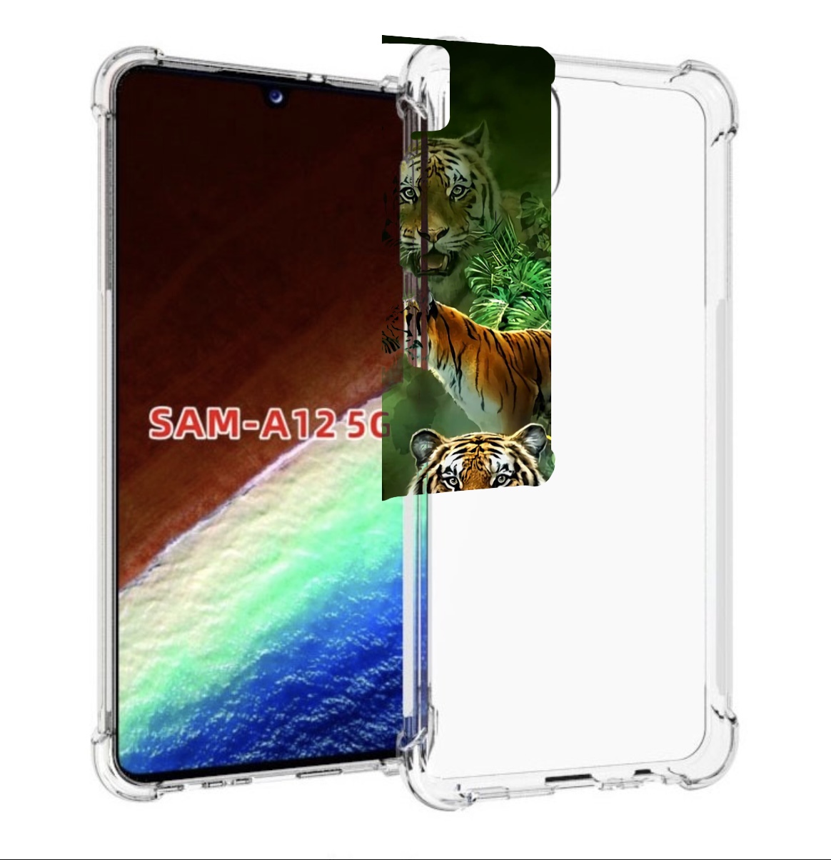

Чехол MyPads Тигры для Samsung Galaxy A12 (SM-A125F) 2020/21/A12 Nacho SM-A127F, Прозрачный, Tocco