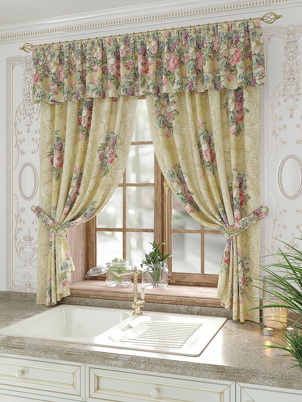 

Комплекты штор AT HOME Аплокрис высота 180 см, ширина 150 см, Бежевый, 934055