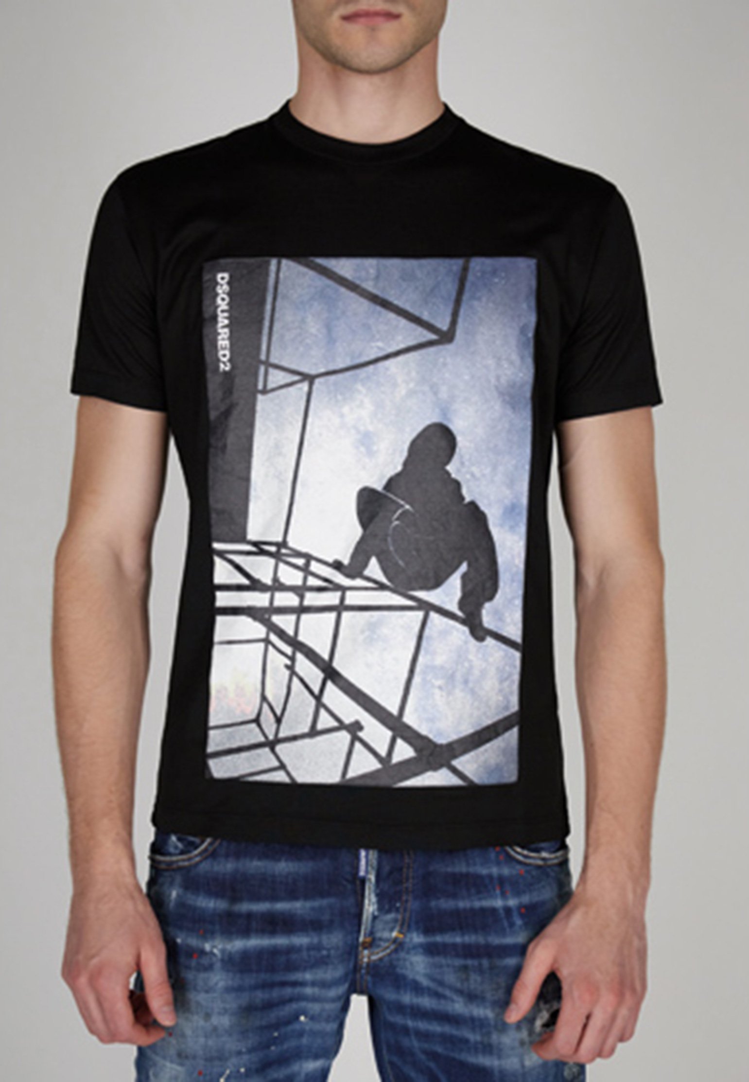

Футболка мужская DSquared2 124403 черная L, Черный, 124403