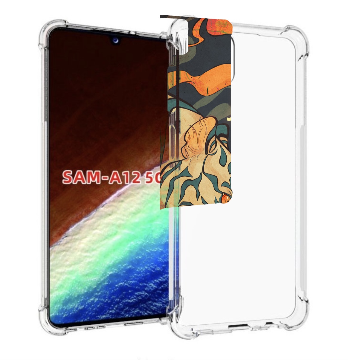 Чехол MyPads Тигр и девушка друзья для Samsung Galaxy A12 (SM-A125F) 2020/21