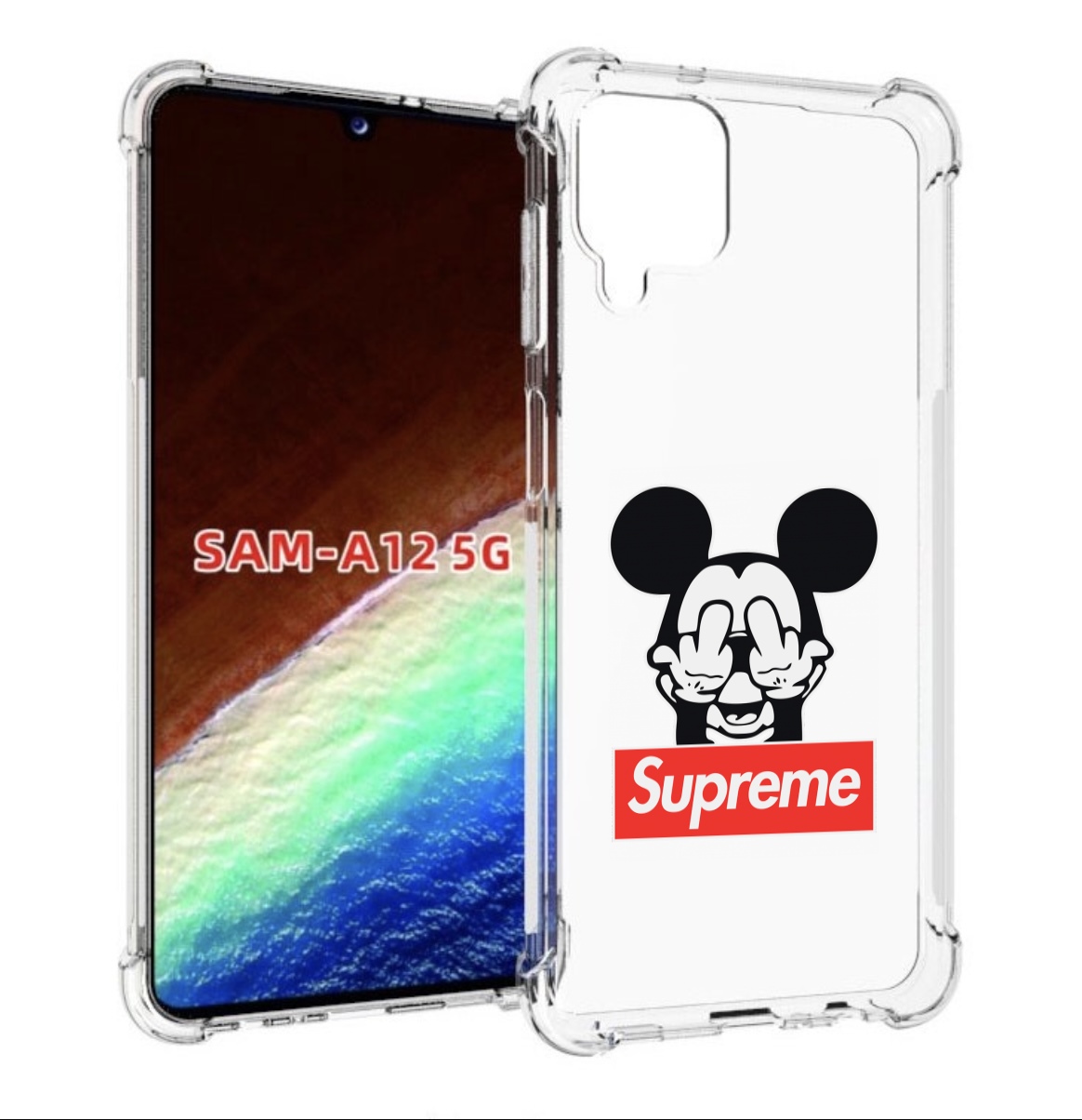 

Чехол MyPads Супримовский-Микки-маус для Samsung Galaxy A12 (SM-A125F) 2020/21, Прозрачный, Tocco