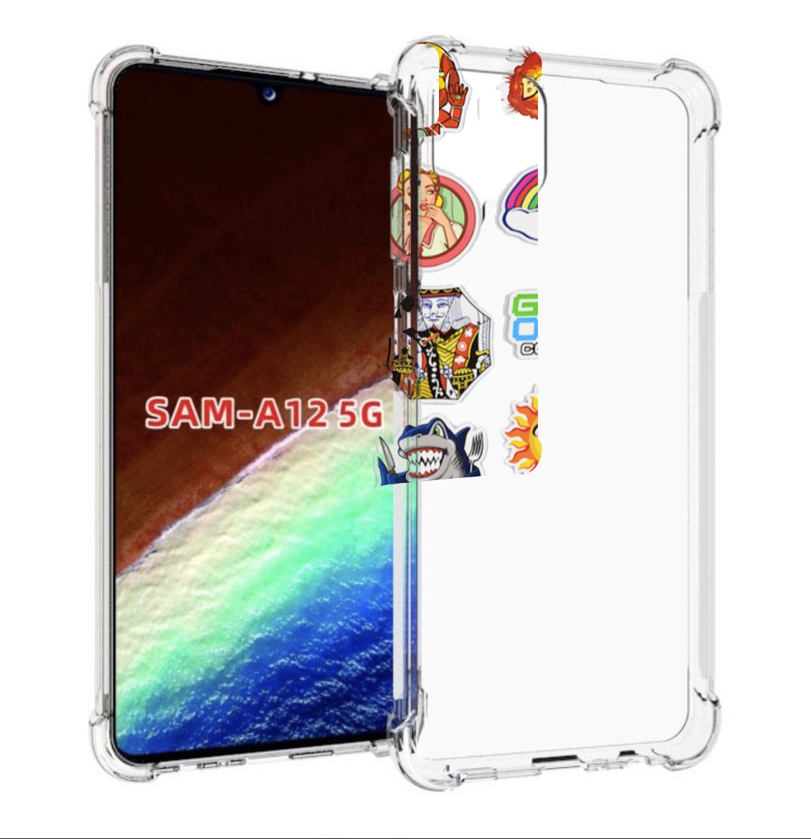 

Чехол MyPads Стикеры для Samsung Galaxy A12 (SM-A125F) 2020/21/A12 Nacho SM-A127F, Прозрачный, Tocco