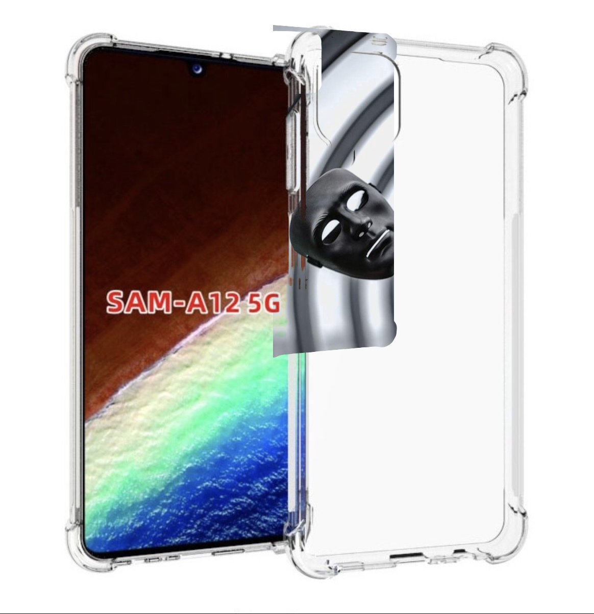 

Чехол MyPads Сними-маску для Samsung Galaxy A12 (SM-A125F) 2020/21/A12 Nacho SM-A127F, Прозрачный, Tocco
