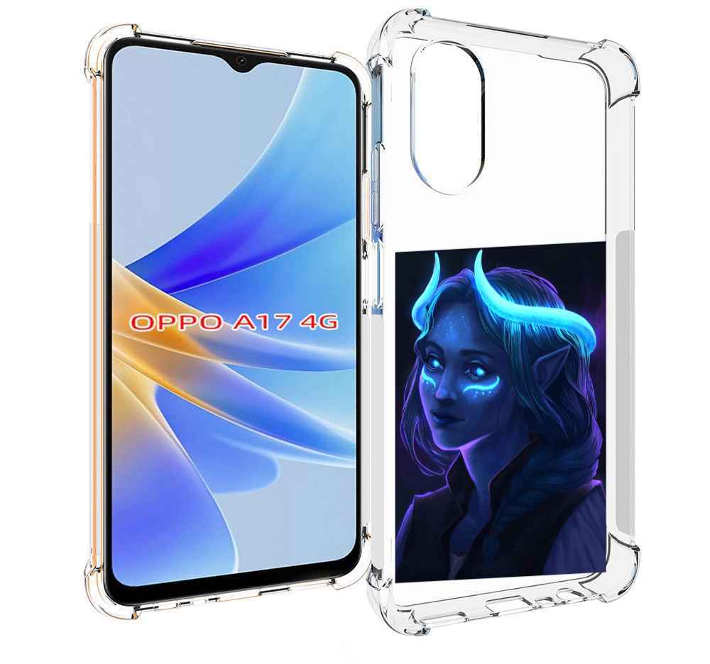 

Чехол MyPads девушка синяя ледяная женский для OPPO A17, Прозрачный, Tocco