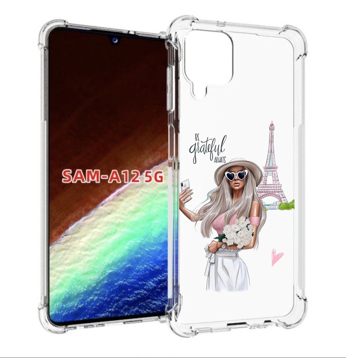 

Чехол MyPads Селфи-в-Париже женский для Samsung Galaxy A12 (SM-A125F) 2020/21, Прозрачный, Tocco