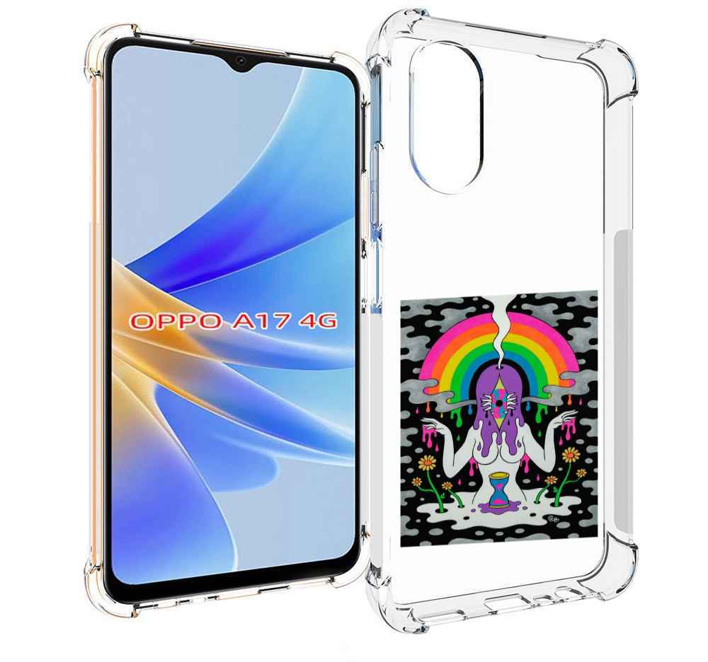 

Чехол MyPads девушка с радугой абстракция женский для OPPO A17, Прозрачный, Tocco