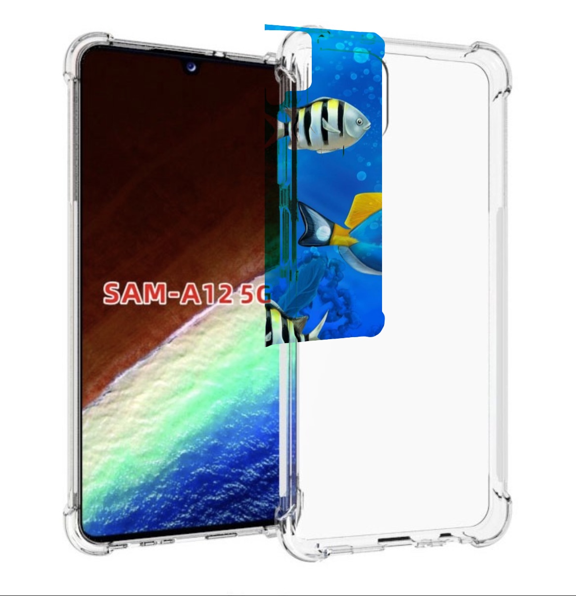 

Чехол MyPads Рыбки для Samsung Galaxy A12 (SM-A125F) 2020/21/A12 Nacho SM-A127F, Прозрачный, Tocco