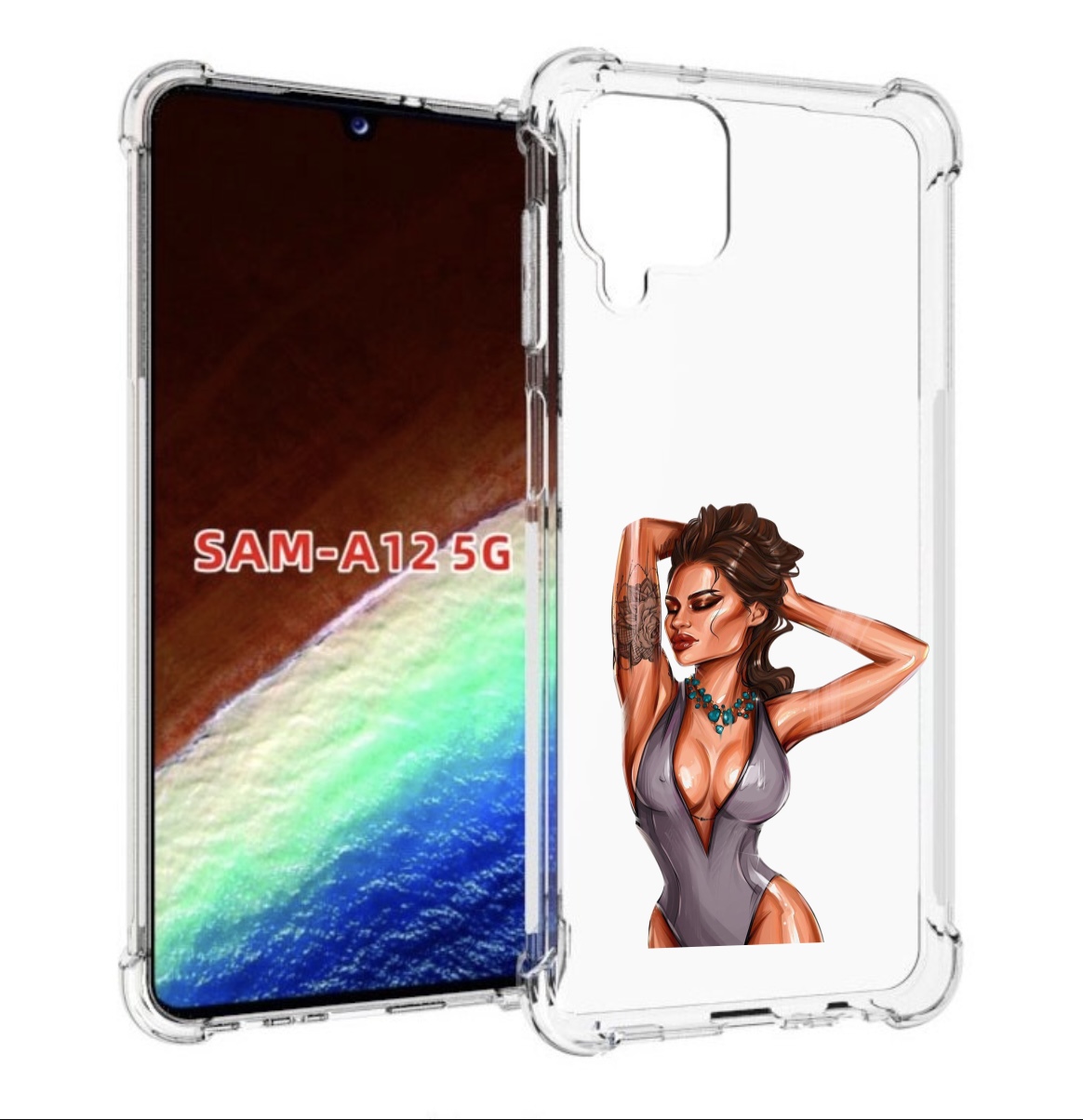

Чехол MyPads Роскошная-девушка женский для Samsung Galaxy A12 (SM-A125F) 2020/21, Прозрачный, Tocco