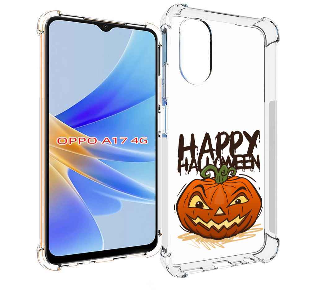 

Чехол MyPads Хэллоуин счастливый для OPPO A17, Прозрачный, Tocco