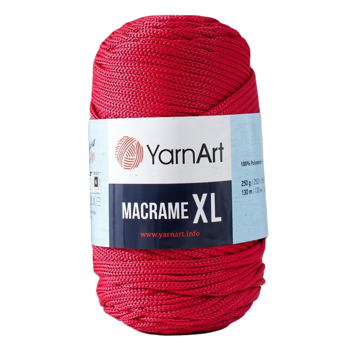 

Пряжа "Macrame XL" 100% полиэстер 130м/250г (143 вишня), Красный, Пряжа для вязания "Macrame XL"