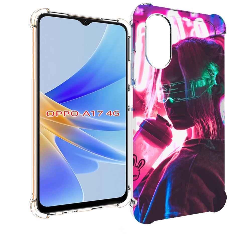 

Чехол MyPads девушка неоновый фон женский для OPPO A17, Прозрачный, Tocco