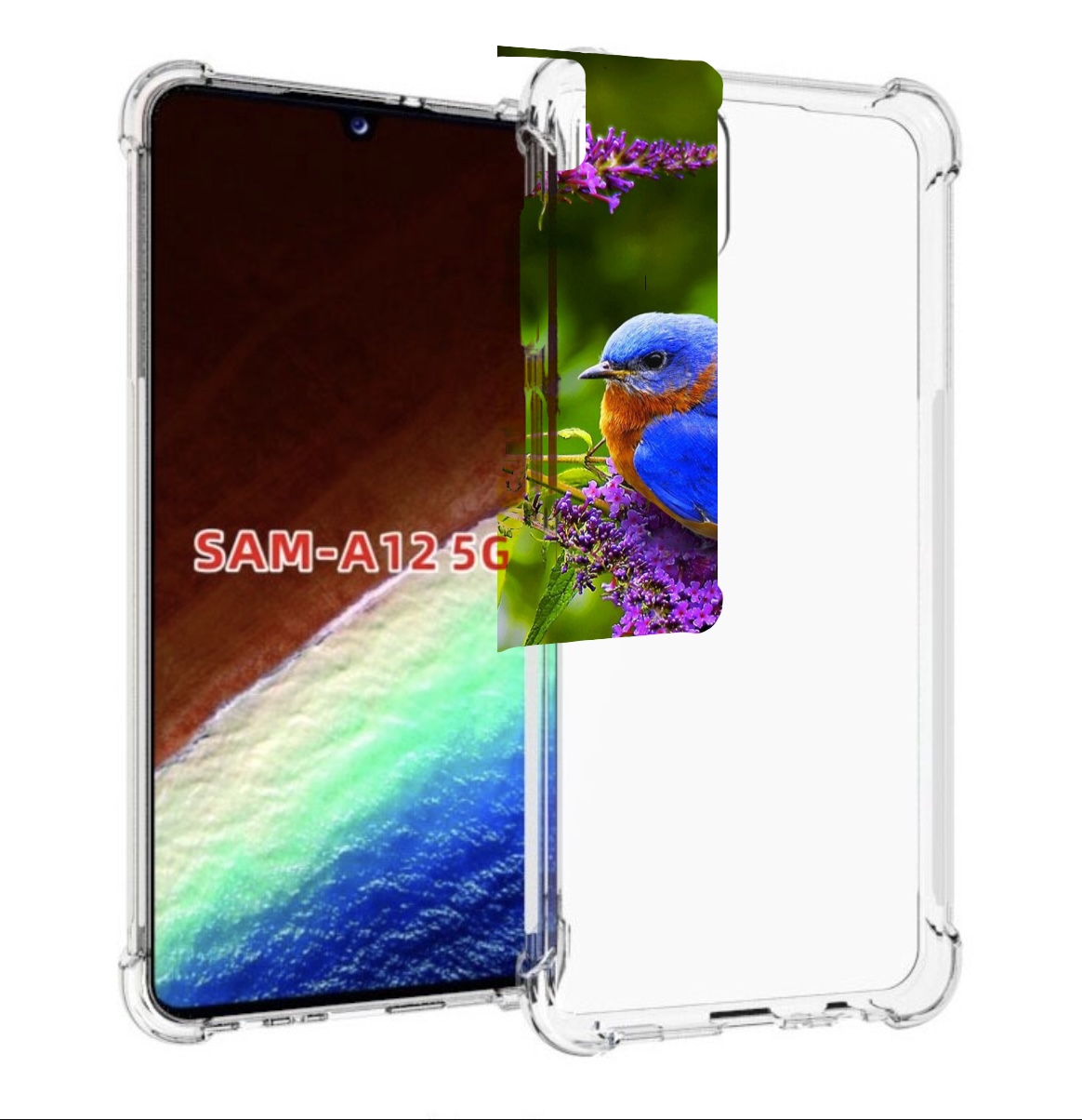

Чехол MyPads Птица-сиреневая для Samsung Galaxy A12 (SM-A125F) 2020/21/A12 Nacho SM-A127F, Прозрачный, Tocco