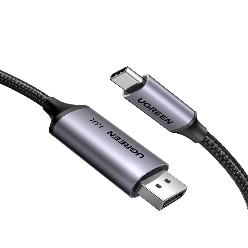 

Кабель uGreen USB-C - DisplayPort вилка-вилка 1м (25863_) серый, CM707