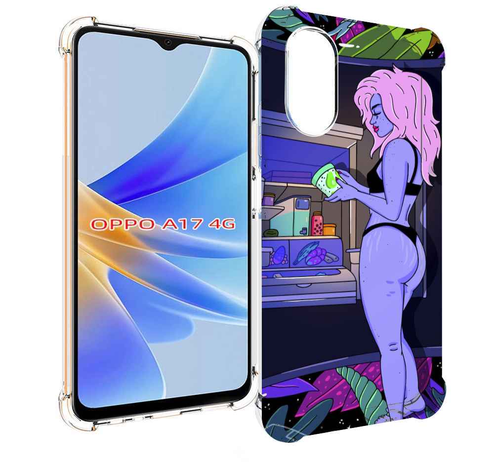 

Чехол MyPads девушка любит покушать женский для OPPO A17, Прозрачный, Tocco