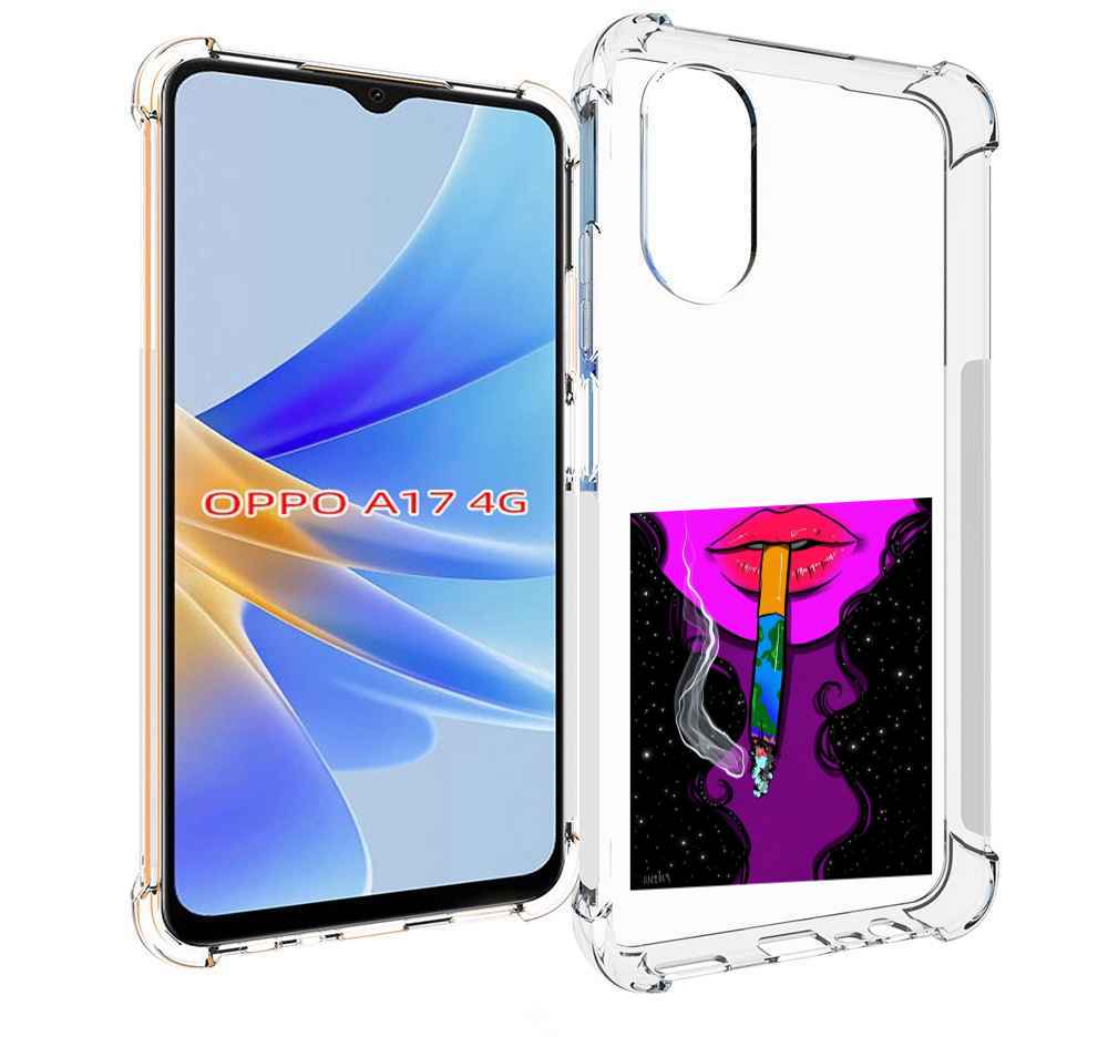 

Чехол MyPads девушка курит землю женский для OPPO A17, Прозрачный, Tocco