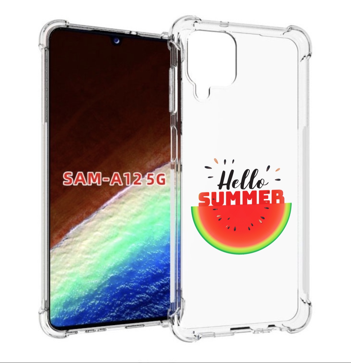 

Чехол MyPads Привет-лето для Samsung Galaxy A12 (SM-A125F) 2020/21/A12 Nacho SM-A127F, Прозрачный, Tocco