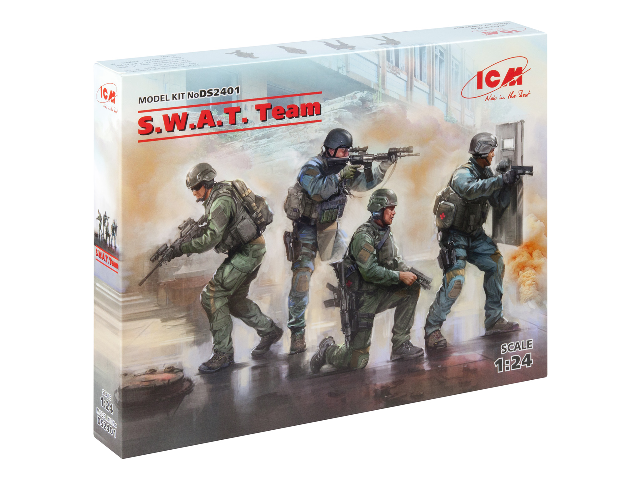 

Сборная модель ICM 1/24 Команда S.W.A.T. (4 фигуры) Ds2401