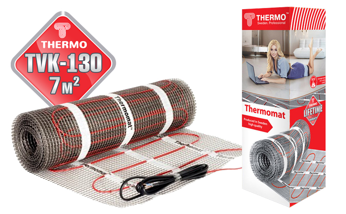 

Нагревательный мат Thermo TVK LP 130 THERMOMAT 7М2 890 ВТ
