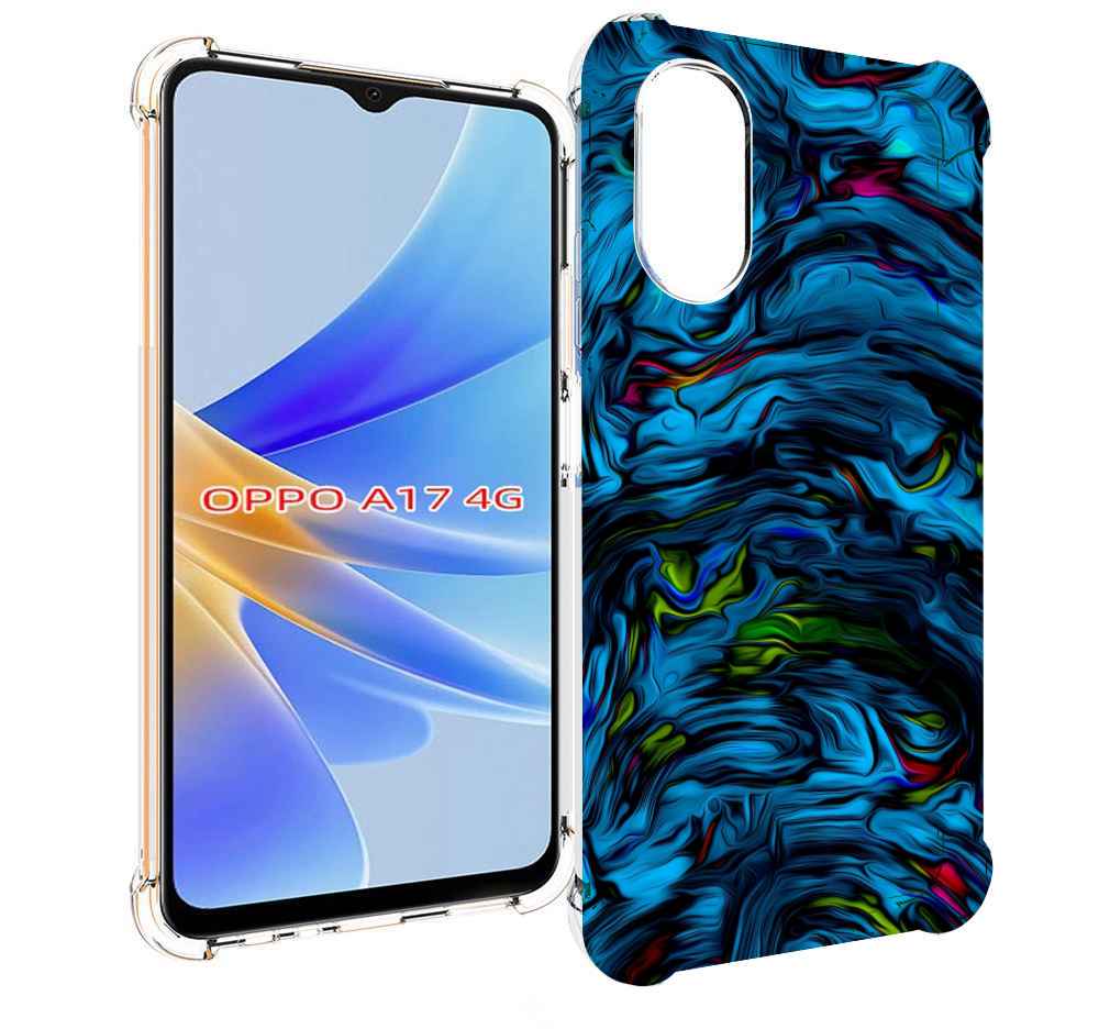 

Чехол MyPads голубая краска в темноте для OPPO A17, Прозрачный, Tocco