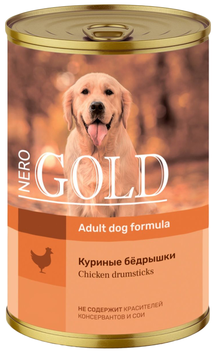 

Влажный корм для собак Nero Gold куриные бедрышки, 8 шт по 810 г