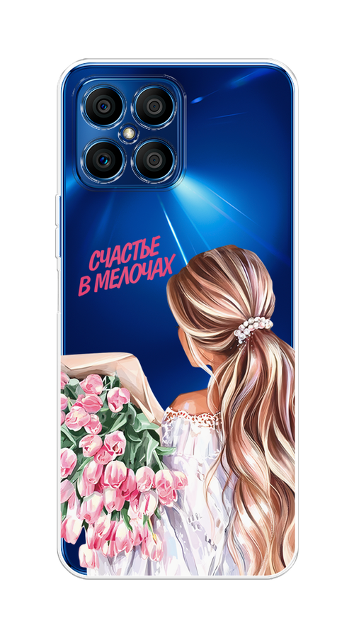 

Чехол на Honor X8 "Простые радости", Прозрачный;розовый;белый;бежевый, 6107650-1